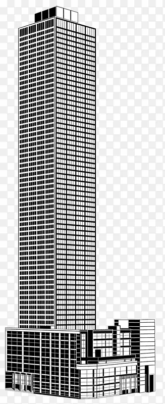 方形立体黑白大楼
