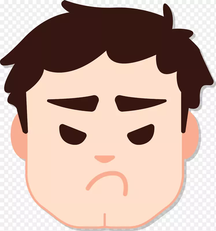不开心的男人表情图