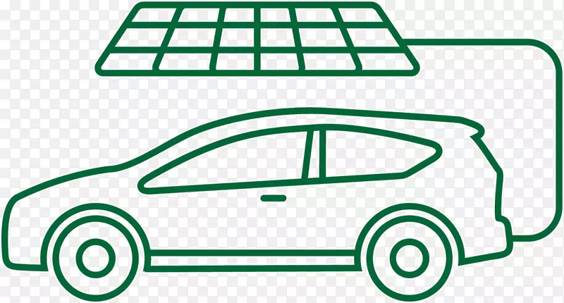 绿色线条太阳能小车