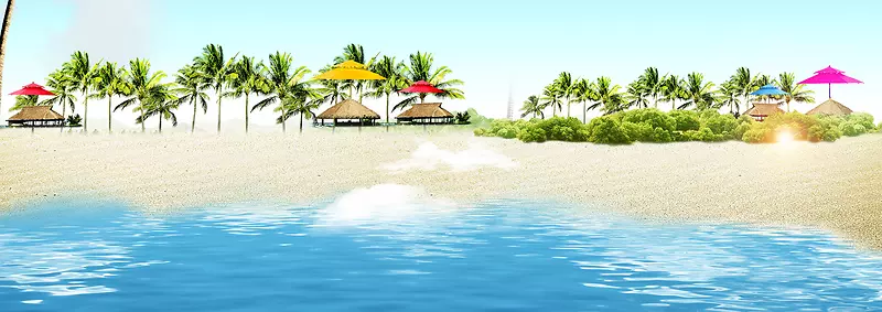 旅游海滩海景背景banner