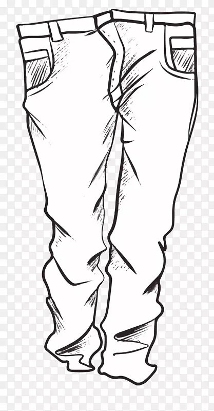 矢量卡通简洁手绘裤子