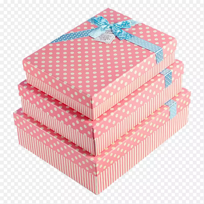 粉色可爱斑点长方形盒子