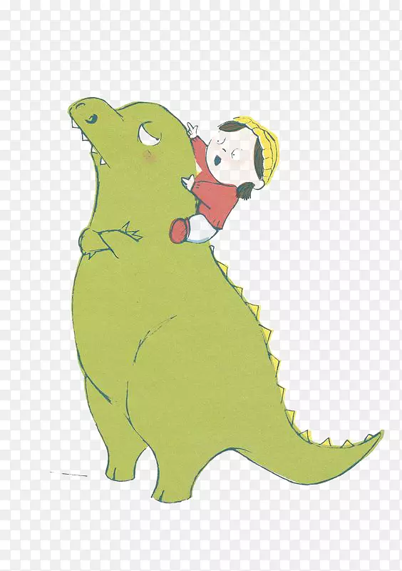 恐龙背上的小孩
