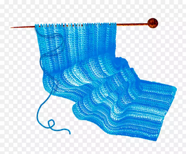 蓝色针织围巾