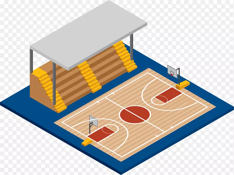 卡通篮球场矢量图下载