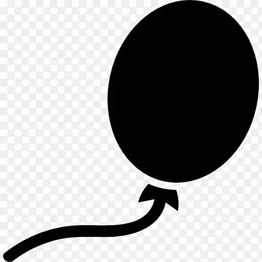 气球的黑色椭圆形图标