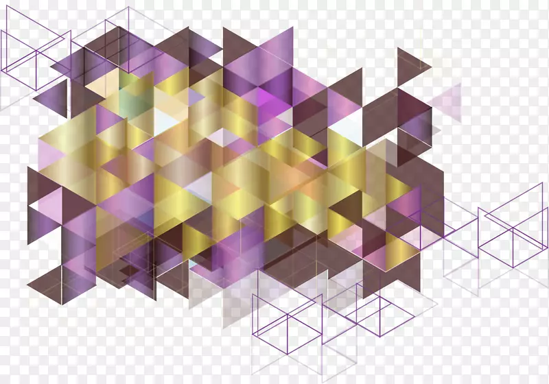 紫色简约组合三角边框纹理