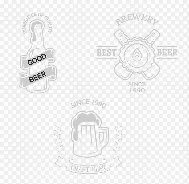 时尚啤酒图标标签设计矢量素材