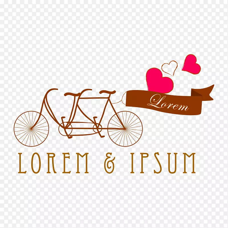 线条图案双人浪漫自行车