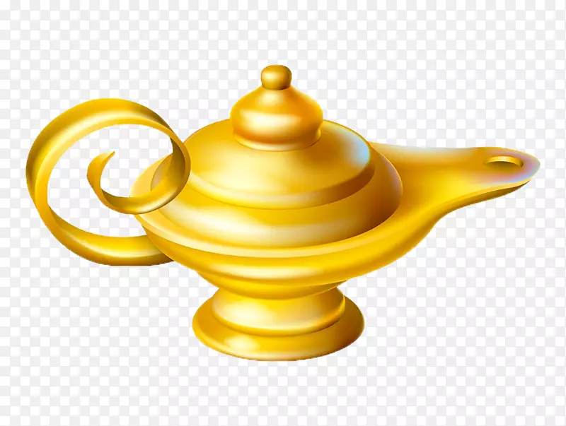卡通金色茶壶
