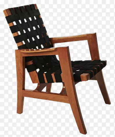 黑色编织木纹休闲椅