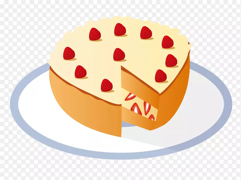 芝士奶油圆形手绘蛋糕草莓手绘蛋