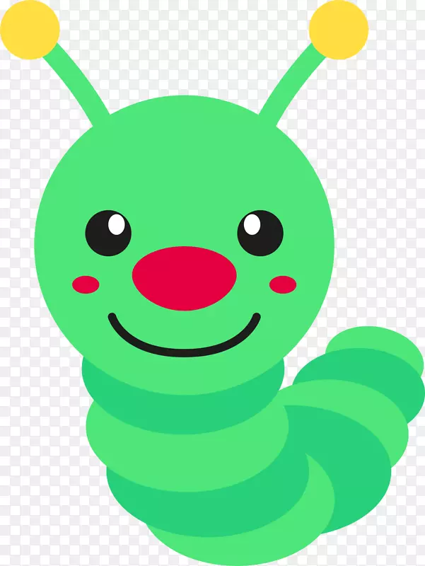 绿色可爱扁平毛虫