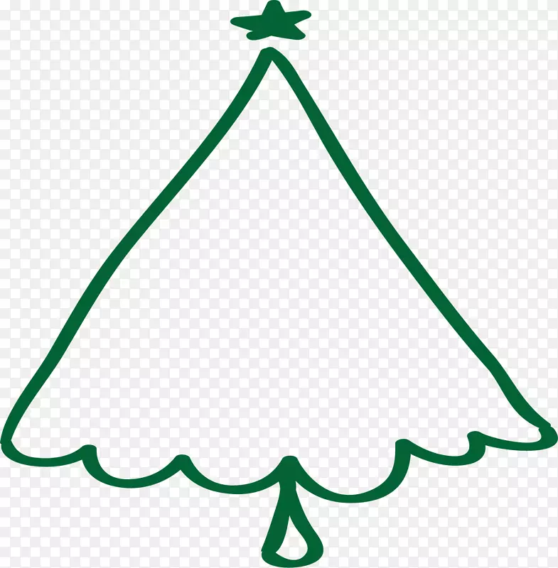 手绘圣诞树轮廓
