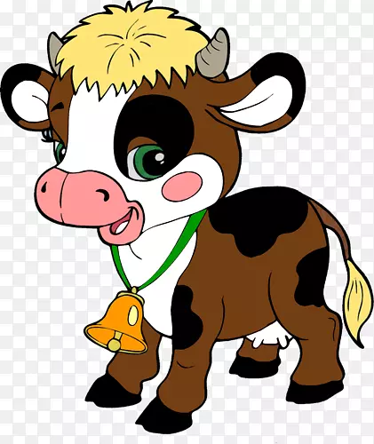 卡通绘画可爱的牛犊子