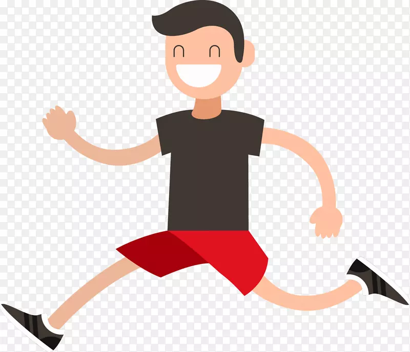 微笑奔跑的男人矢量图