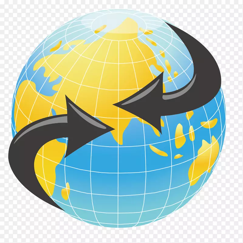 手绘立体地球矢量图