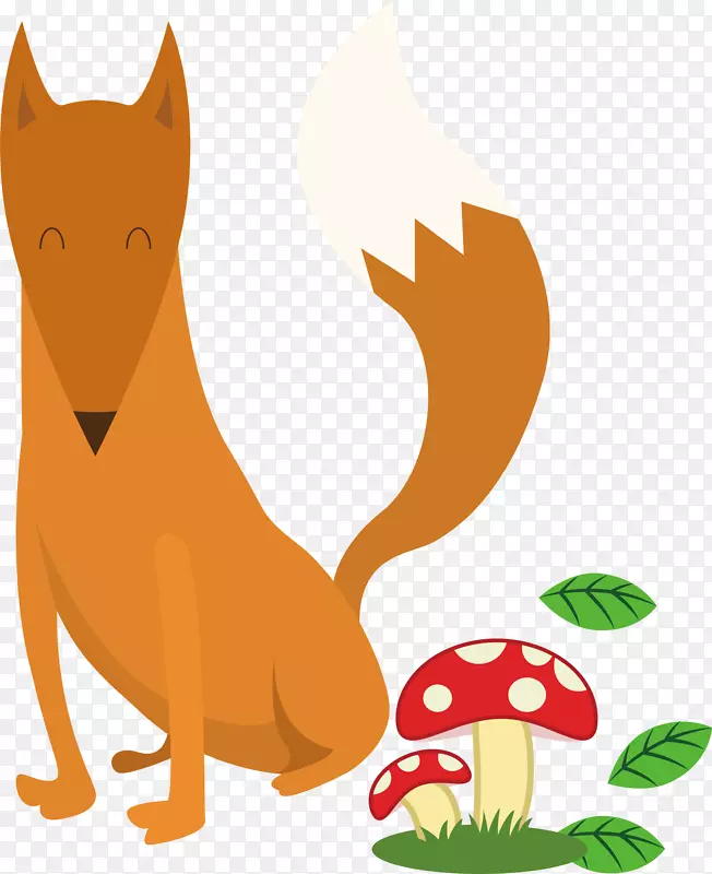 卡通动物狐狸插画矢量素材