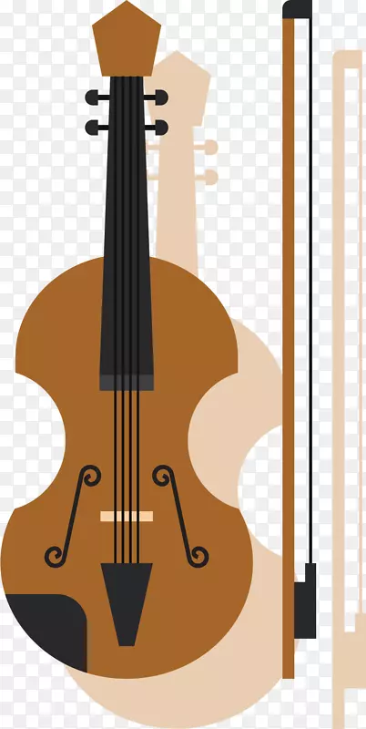矢量图复古色的小提琴