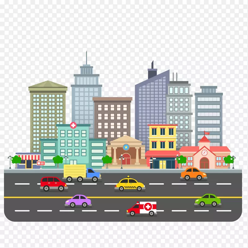 卡通城市风景设计