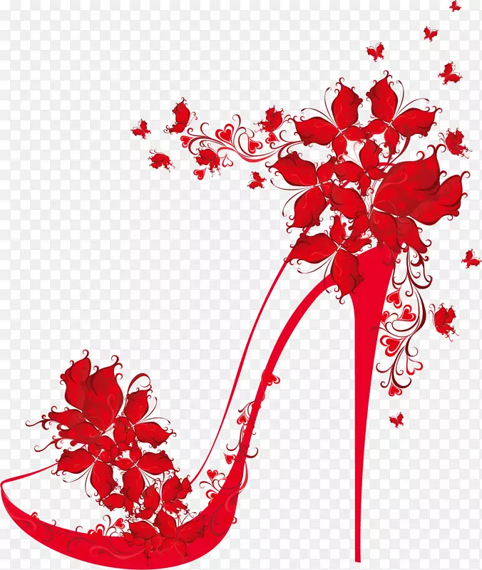 红色花朵鞋