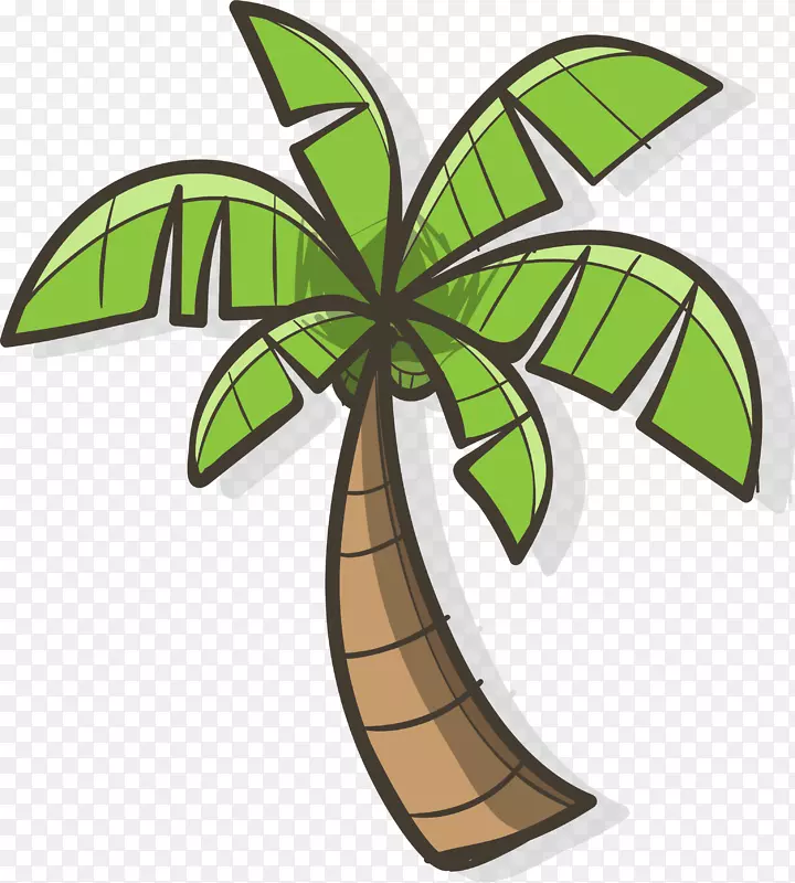 绿色清凉卡通椰子树设计图