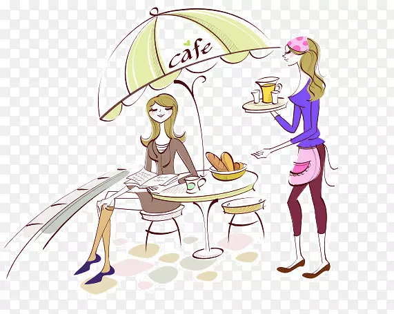喝下午茶的女孩