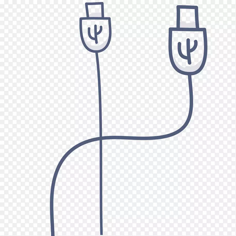 鼠标USB数据线插画