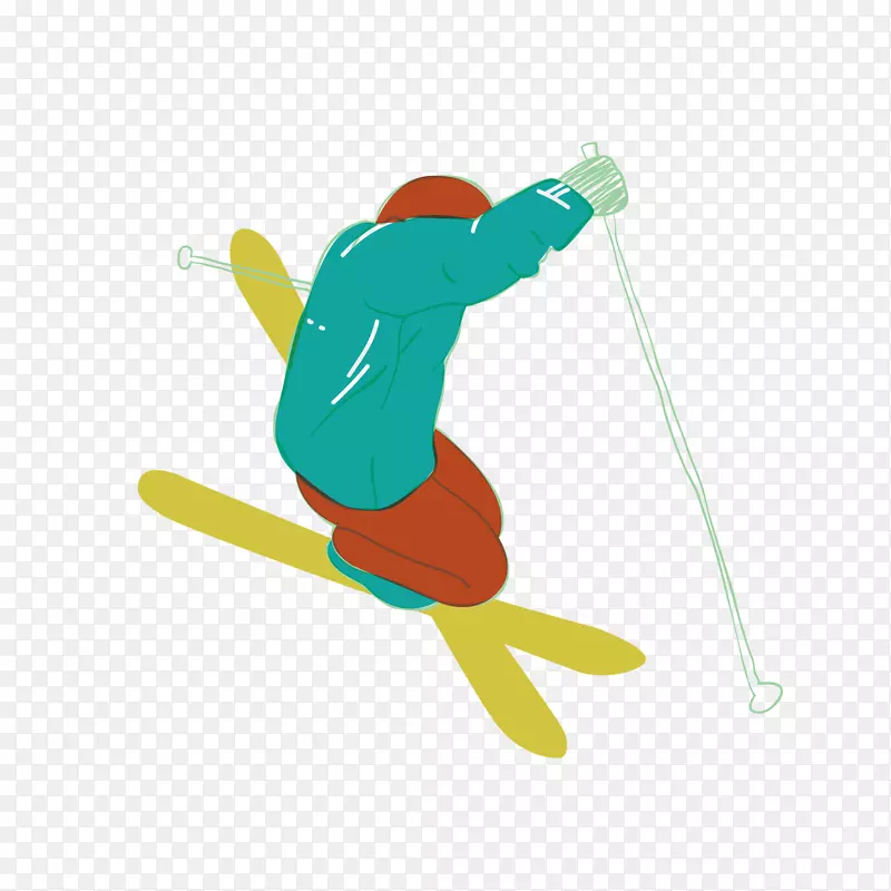 冬季滑雪卡通人物
