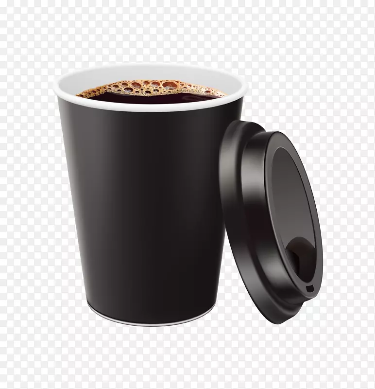 黑色纸杯咖啡图案