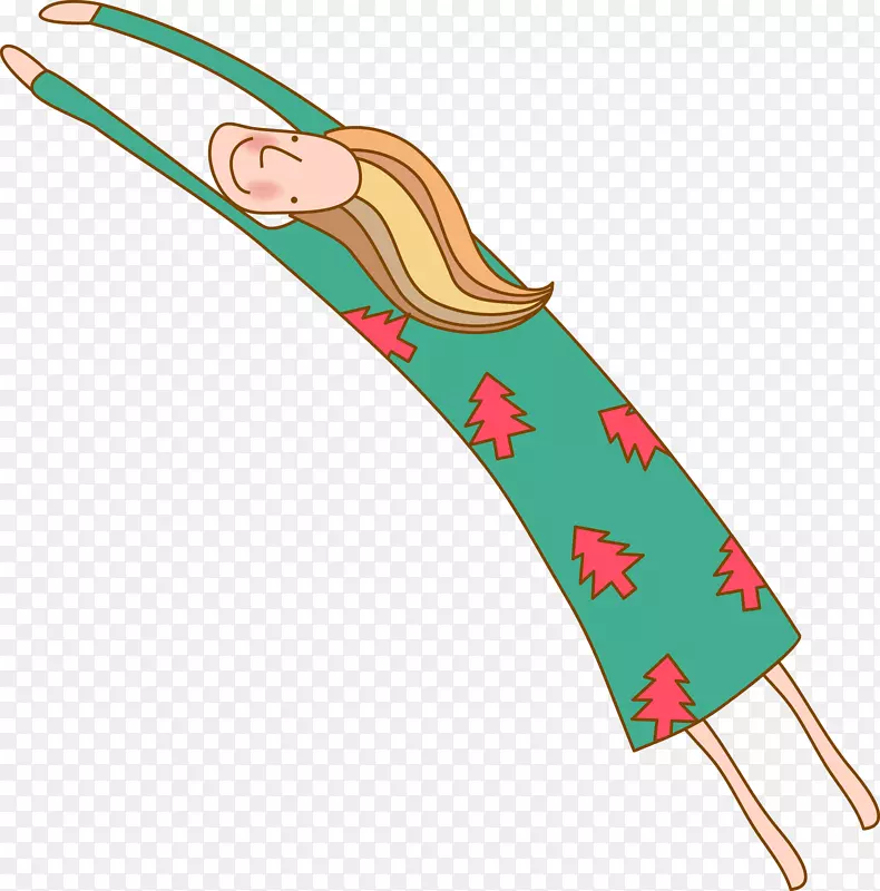 红绿圣诞颜色少女插图矢量