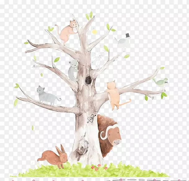 森林系唯美手绘插画PNG图片素材下载_图片编号qnzlkmwq-免抠素材网