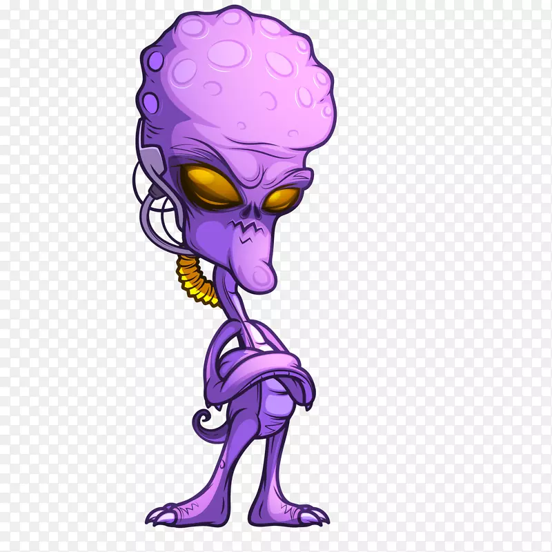 卡通手绘外星人矢量图