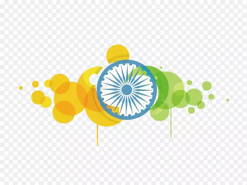 矢量圆形拼接印度独立日