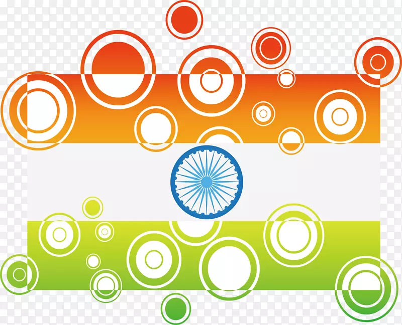 圆圈印度国旗花纹