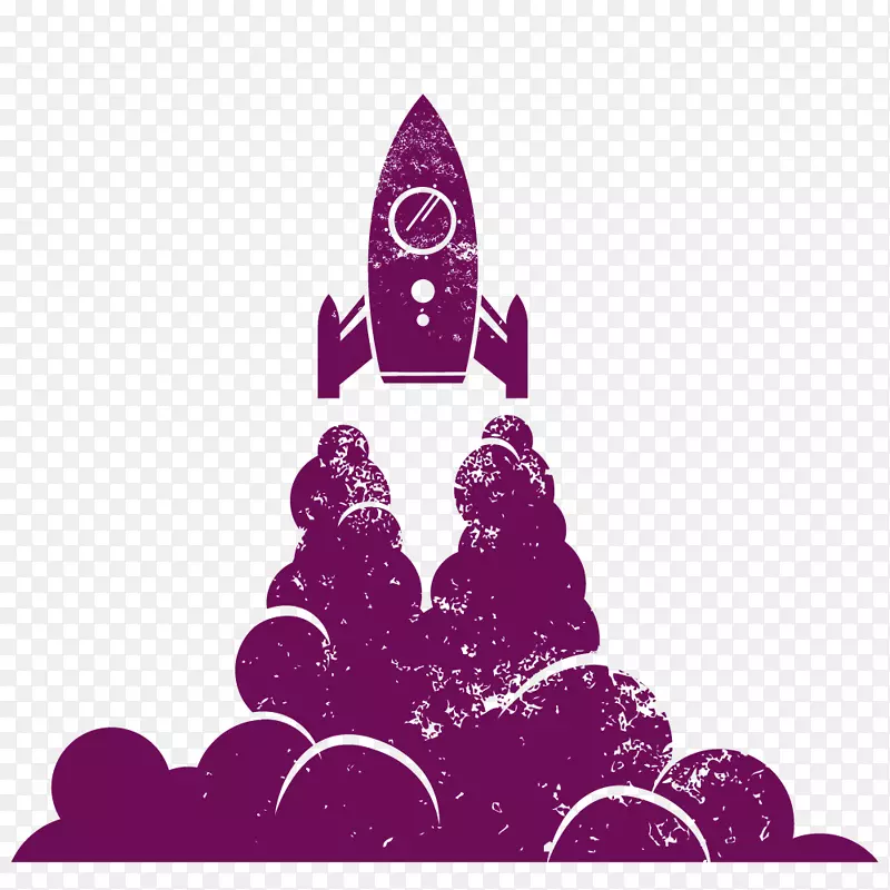 紫色火箭世界航空日航天火箭素材