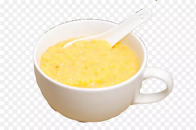 白碗玉米粥