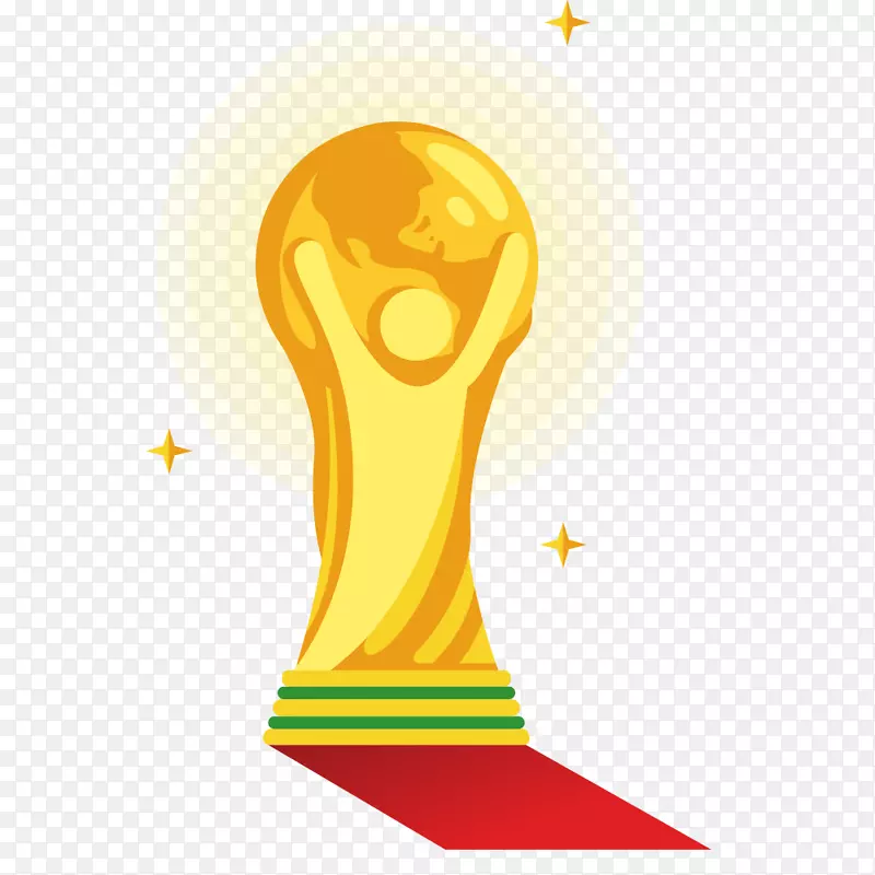 体育世界杯金色足球奖杯设计矢量