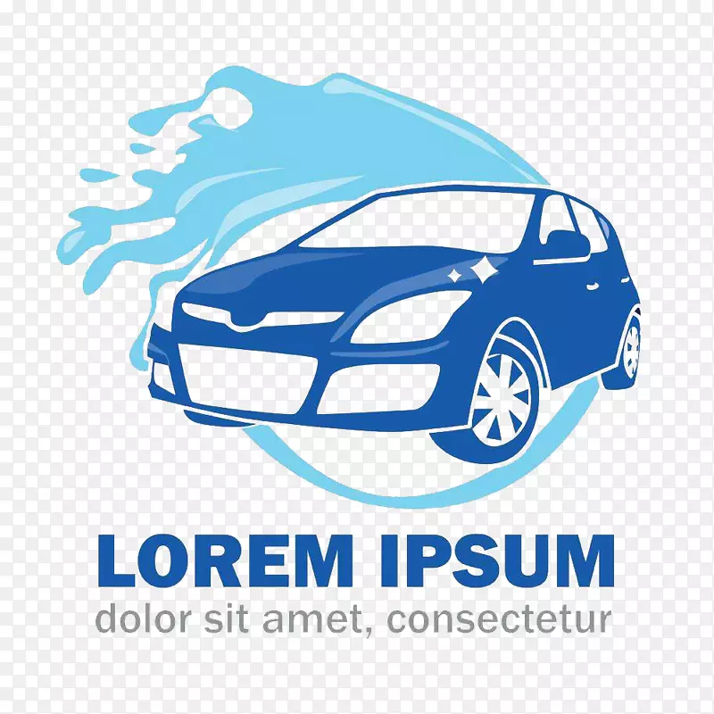 汽车蓝色LOGO洗车PNG免费下载