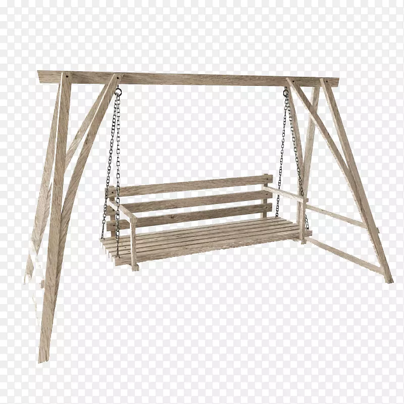 棕色链条木制吊椅