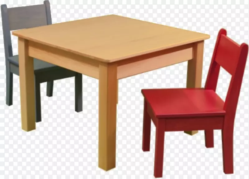 实物简约木质儿童桌椅免抠