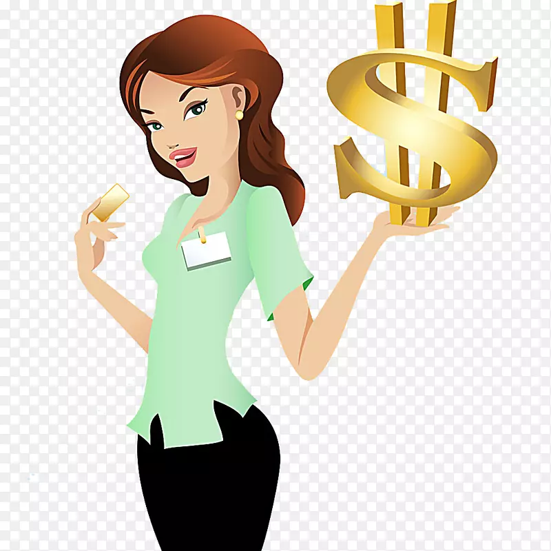 手托金钱女人