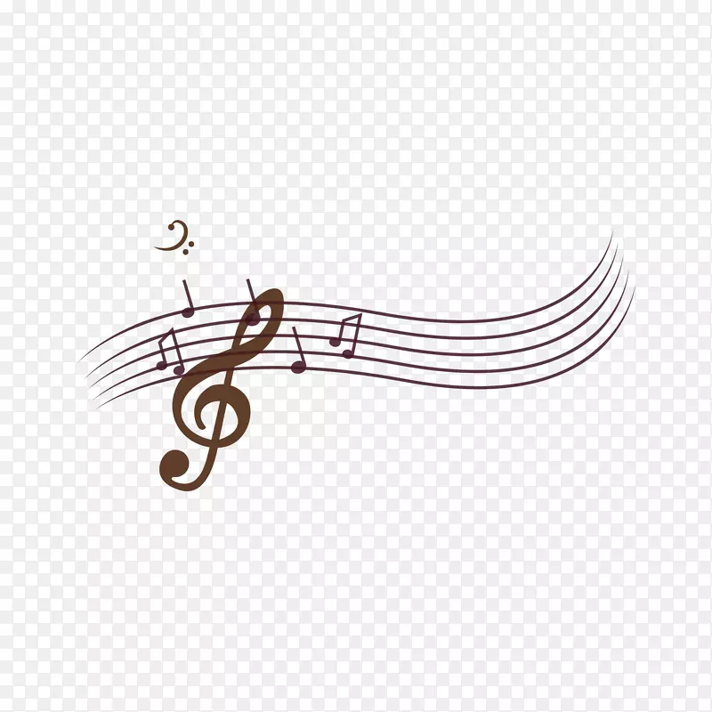 棕色简约音乐旋律元素