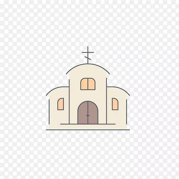 卡通教堂十字架元素