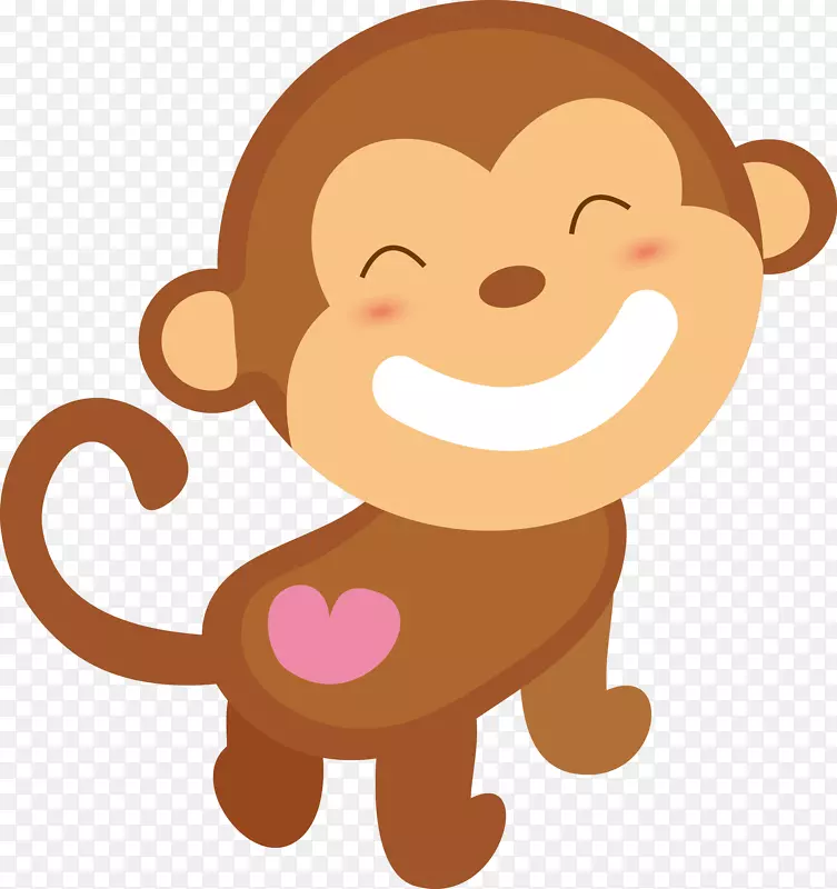 微笑的卡通猴子素材