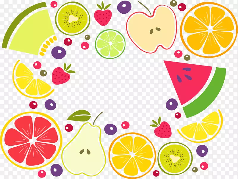 夏日五彩水果边框