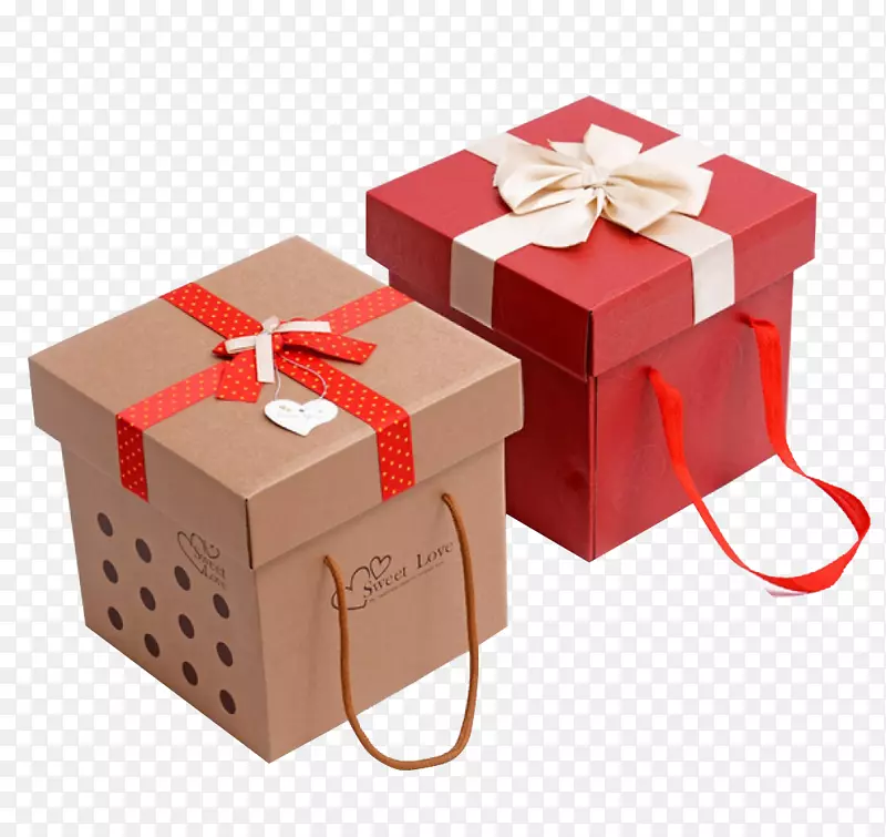 红色和棕色礼品盒
