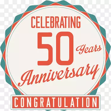 50周年纪念标签矢量图