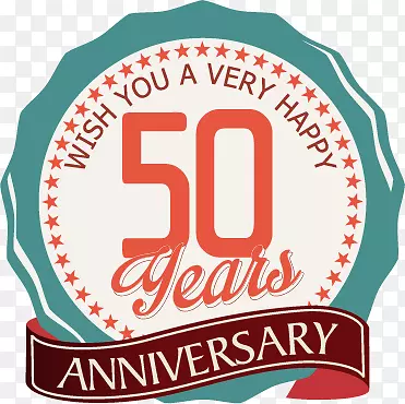 50周年纪念标签矢量图