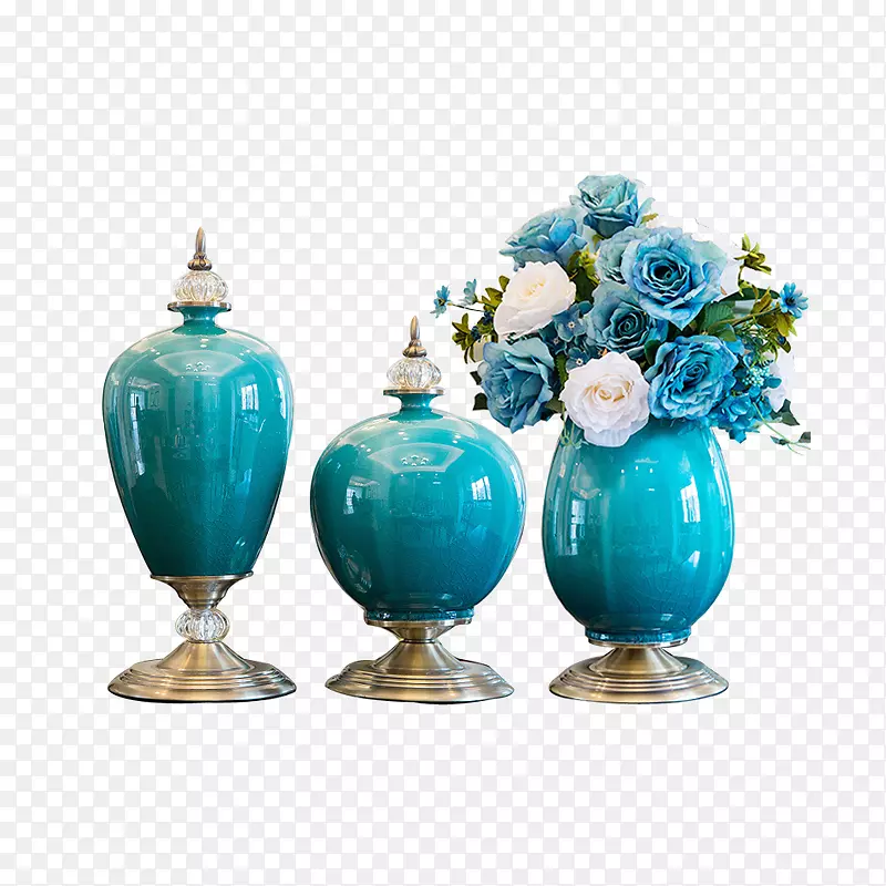 新中式蓝色花瓶